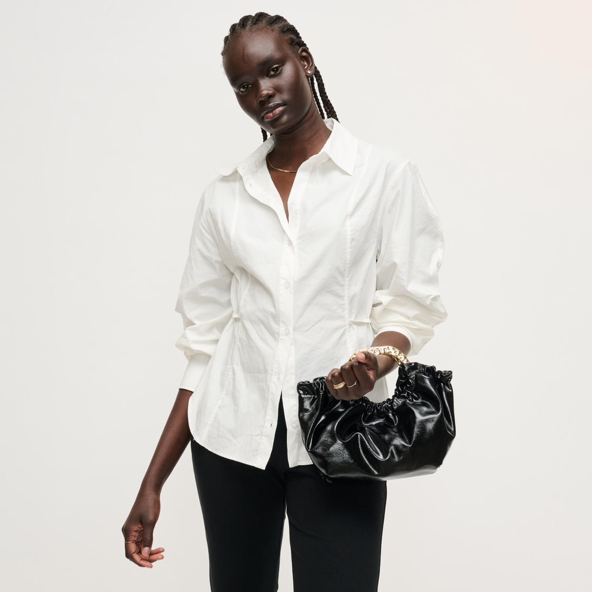 Woman wearing Black Urban Expressions Myles Crossbody 840504204708 View 4 | Black