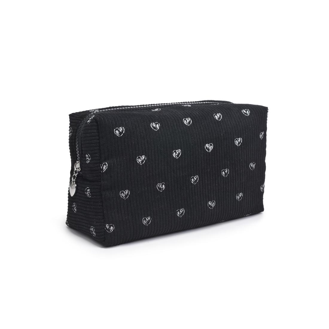 Urban Essentials Cozy Crush - Corduroy Cosmetic & Travel Organizer Pouch 840611196927 View 6 | Black