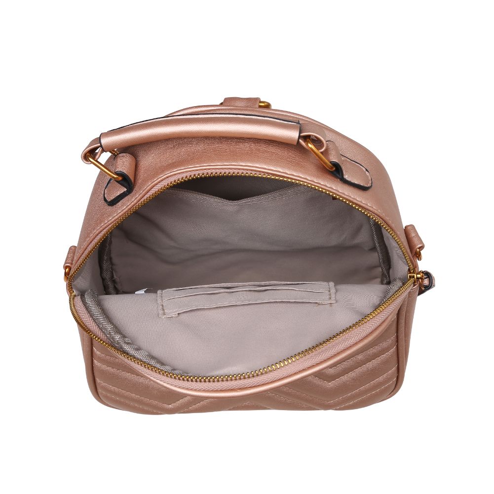 Product Image of Urban Expressions Cameron V Stitch Single Zip Backpack 840611168542 View 4 | Rose Gold