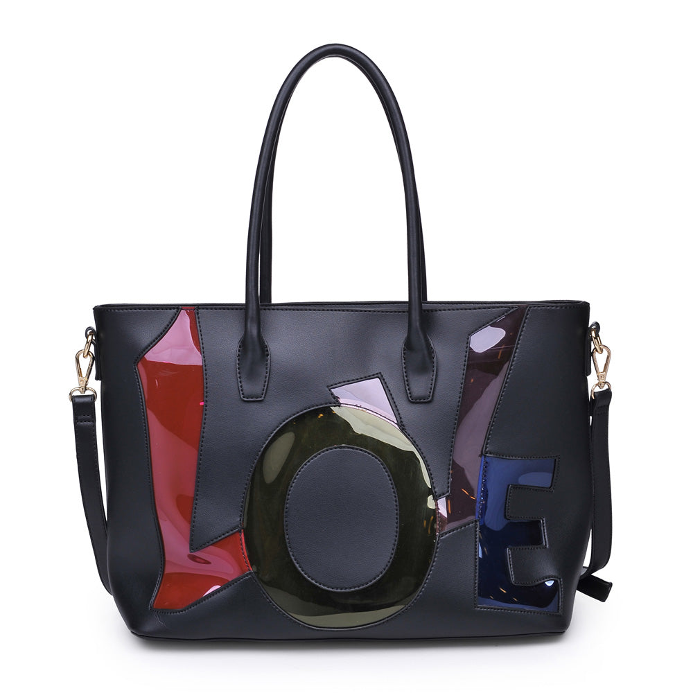 Woman wearing Black Urban Expressions Love Tote 840611160690 View 5 | Black