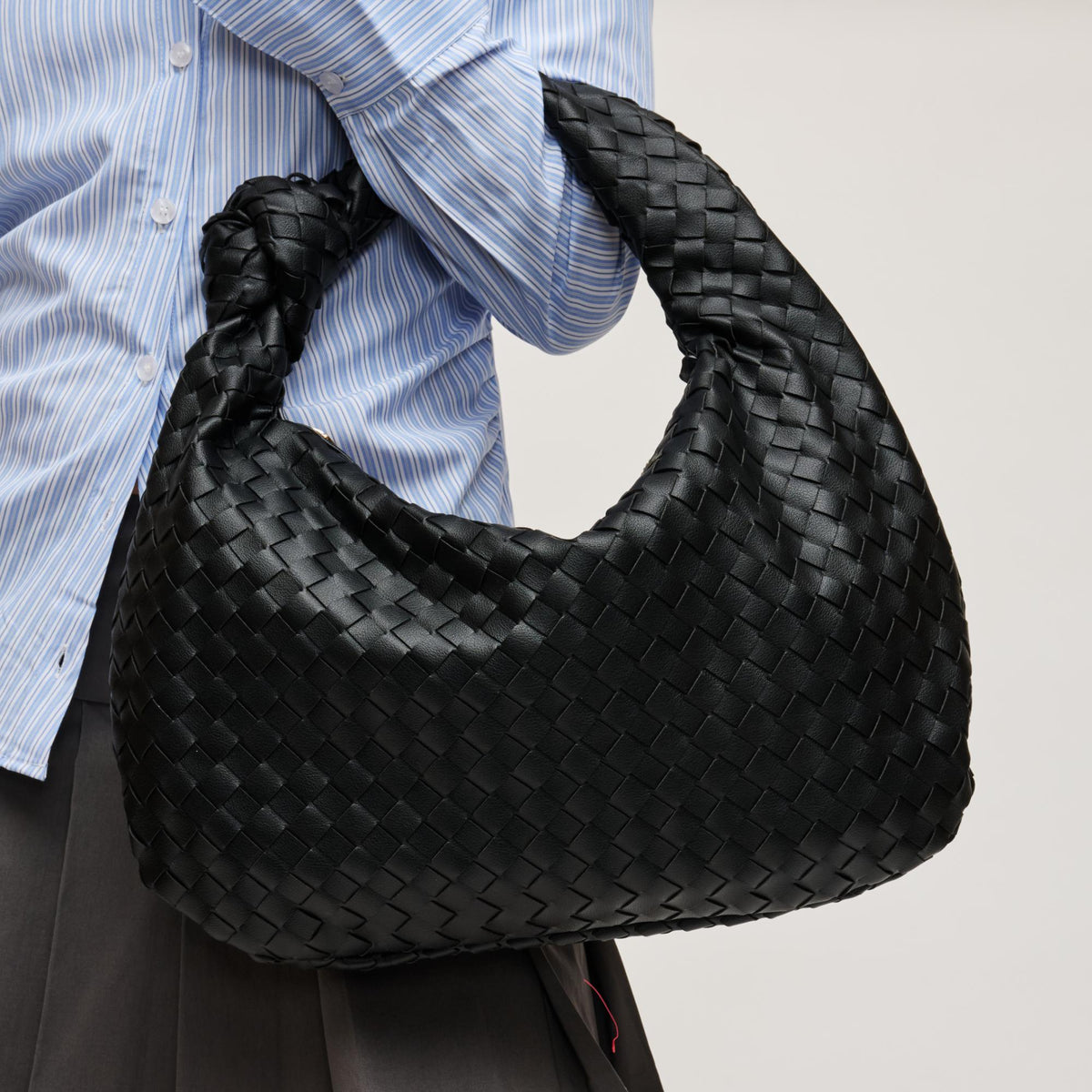 Woman wearing Black Urban Expressions Vanessa Hobo 840611175090 View 4 | Black