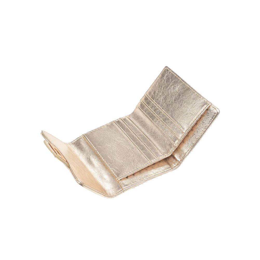 Woman wearing Gold Urban Expressions Shantel - Quilted Wallet 840611104779 View 9 | Gold