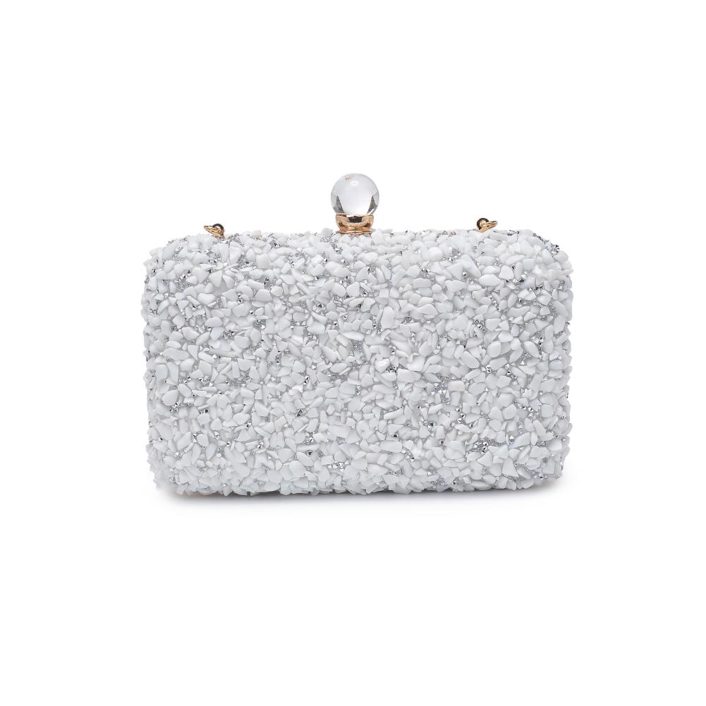 Woman wearing White Urban Expressions Penelope Evening Bag 840611130747 View 7 | White
