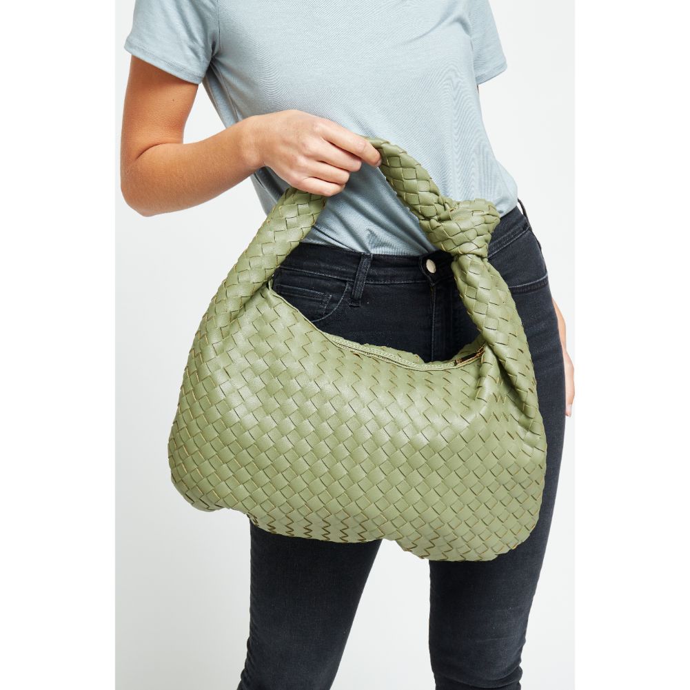 Woman wearing Matcha Urban Expressions Vanessa Hobo 840611179784 View 2 | Matcha