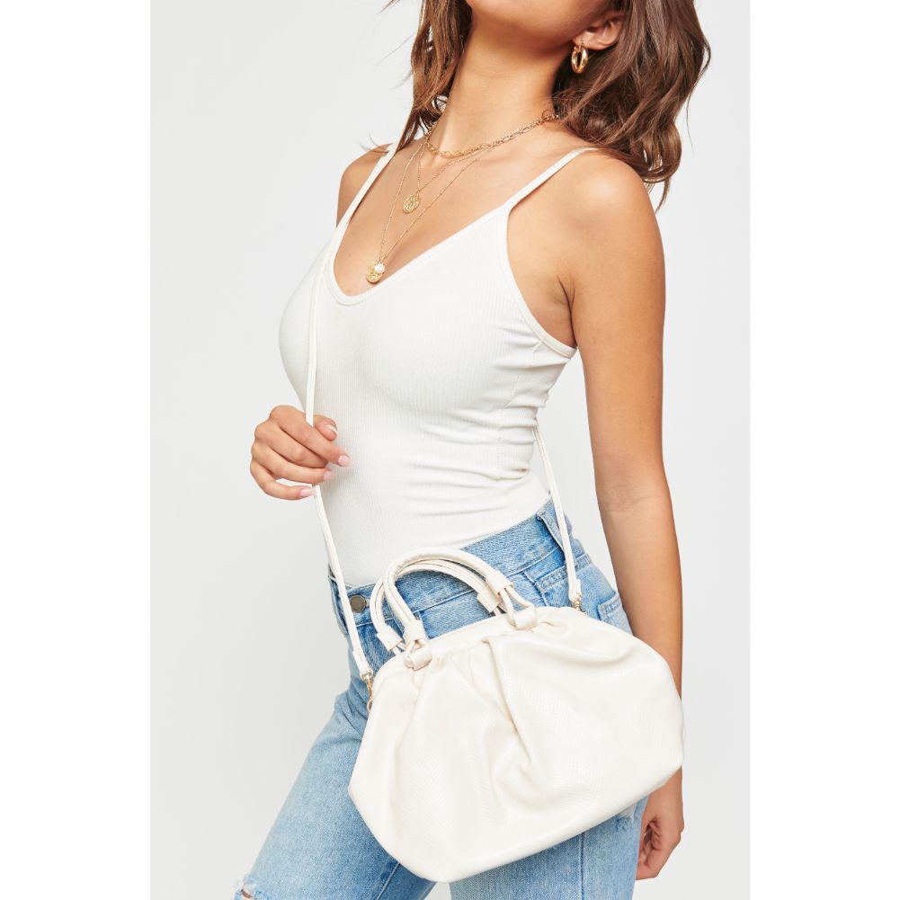 Woman wearing Ivory Urban Expressions Jordan Crossbody 840611171030 View 1 | Ivory