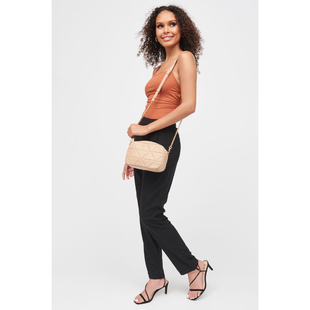 Woman wearing Latte Urban Expressions Petra Crossbody 840611184580 View 3 | Latte