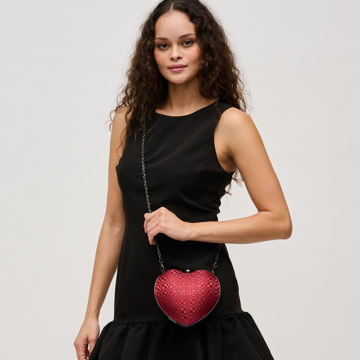 Woman wearing Burgundy Urban Expressions Amara Evening Bag 840611133427 View 2 | Burgundy