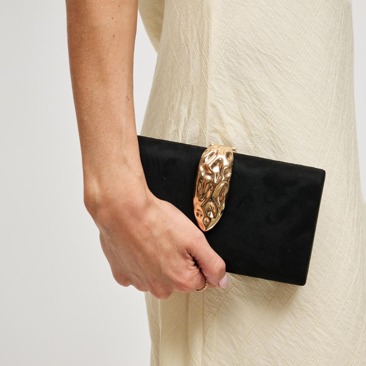 Woman wearing Black Urban Expressions Babe Clutch 840504214127 View 1 | Black
