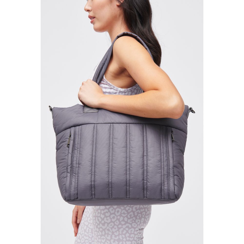 Woman wearing Carbon Urban Expressions Ellis Tote 840611182685 View 2 | Carbon
