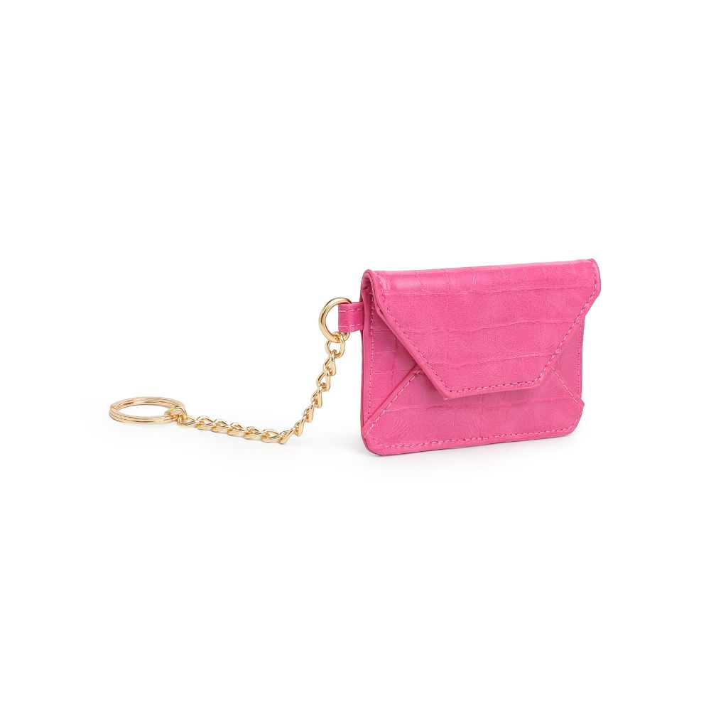 Woman wearing Hot Pink Urban Expressions Gia - Croco Card Holder 840611108487 View 6 | Hot Pink