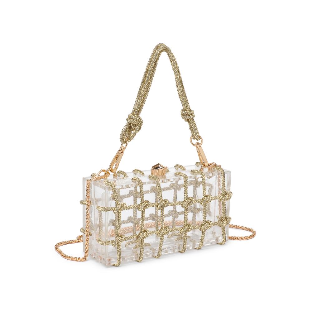 Woman wearing Gold Urban Expressions Ziggy Evening Bag 840611128744 View 6 | Gold