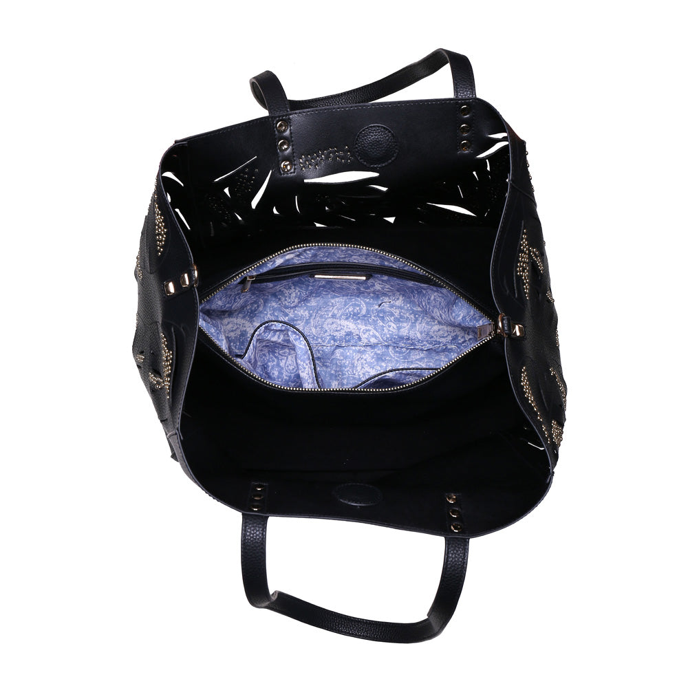 Woman wearing Black Urban Expressions Aruba Tote NA-840611141637 View 9 | Black