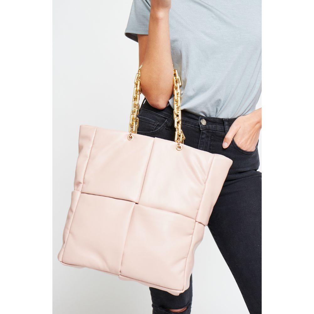 Woman wearing Nude Urban Expressions Zoe Tote 840611178596 View 1 | Nude