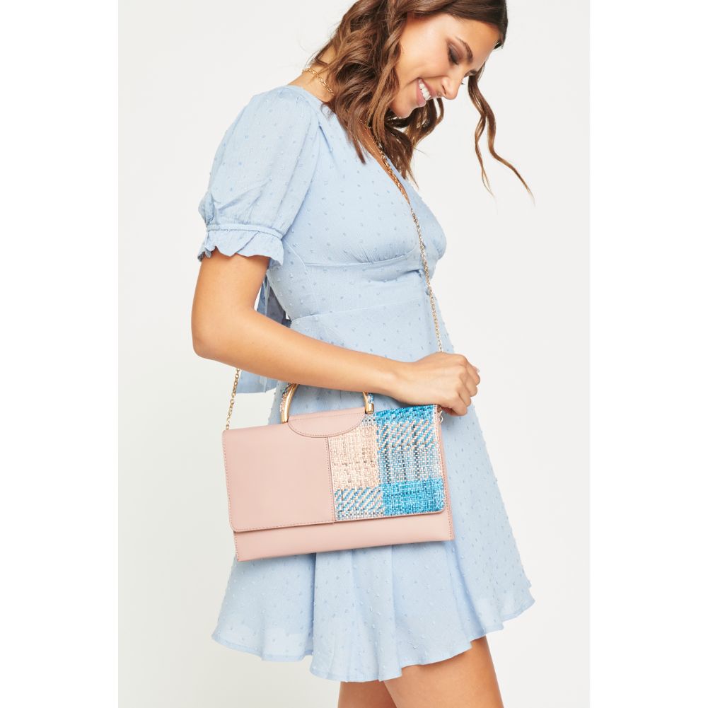 Woman wearing Blue Urban Expressions Rumi Clutch 840611170750 View 1 | Blue