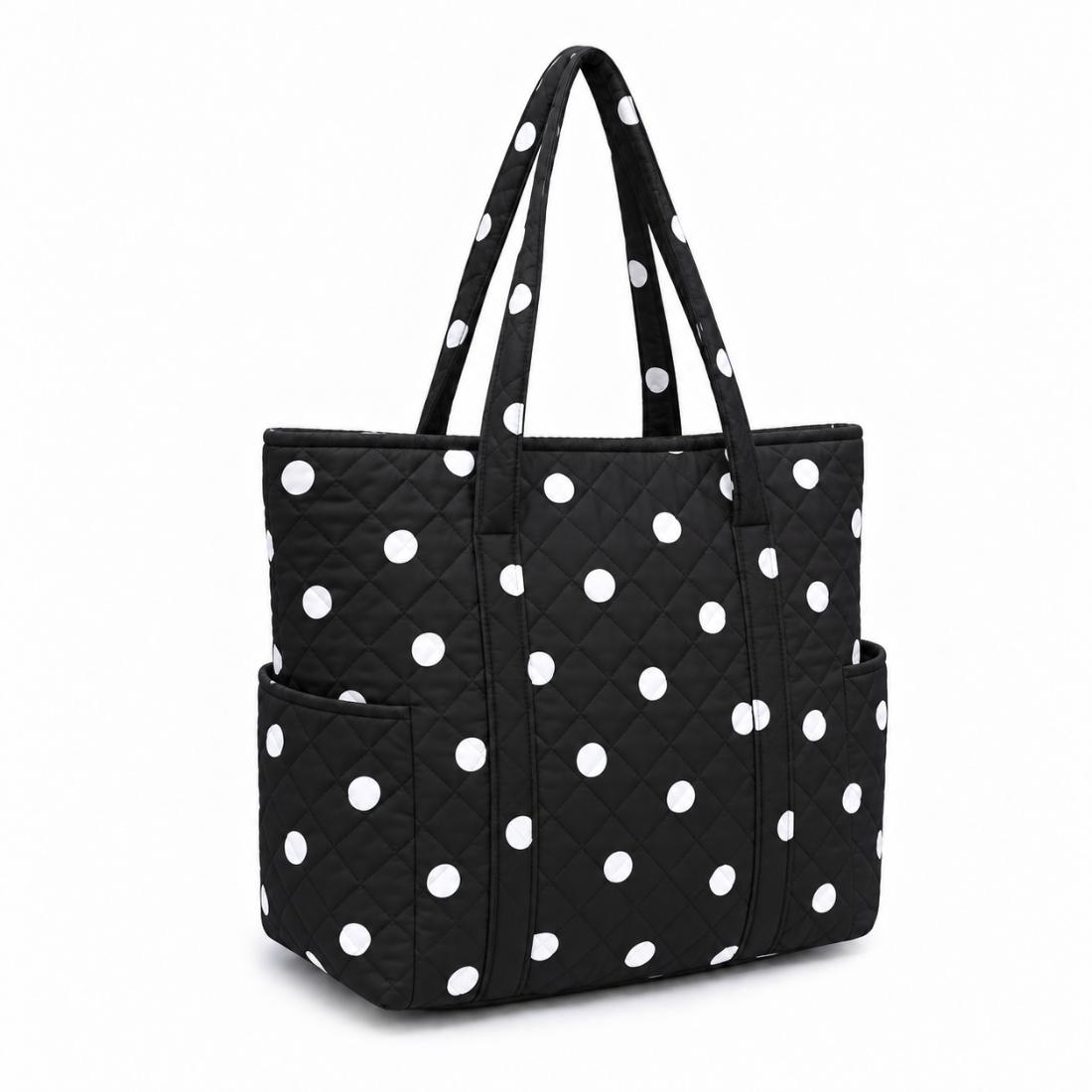 Urban Essentials Dottie - Insulated Carryall Tote 840504216695 View 1 | Black White Dots