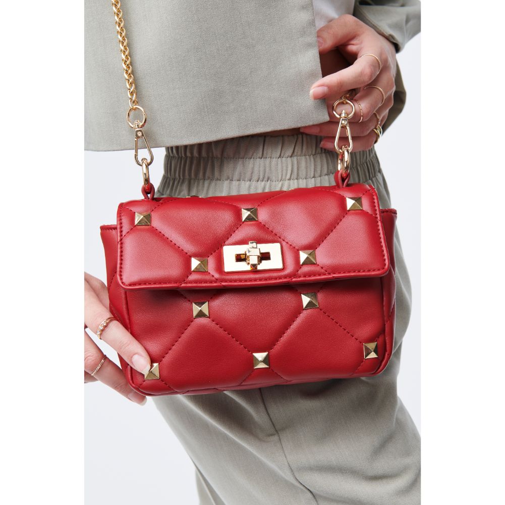Woman wearing Red Urban Expressions Aiza Crossbody 818209010573 View 2 | Red