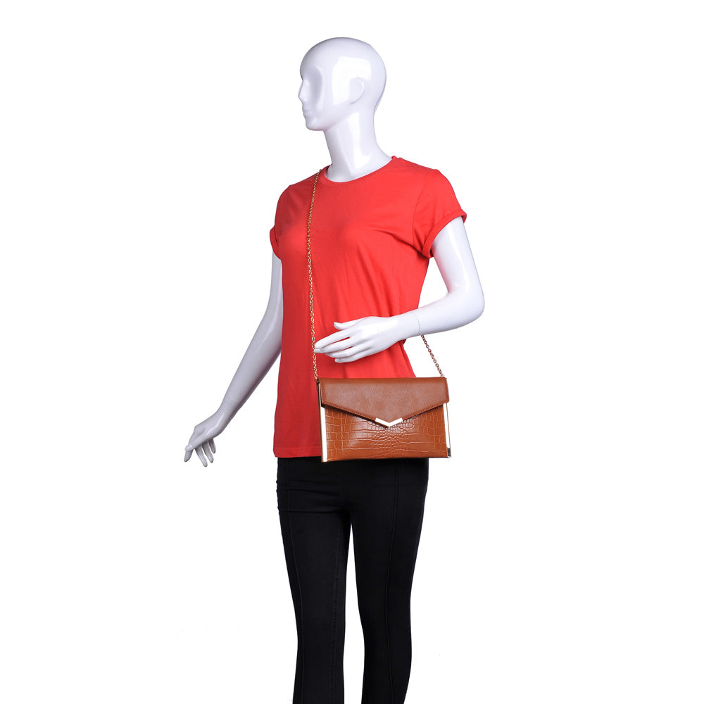 Product Image of Urban Expressions Heather Clutch NA-840611159656 View 5 | Cognac