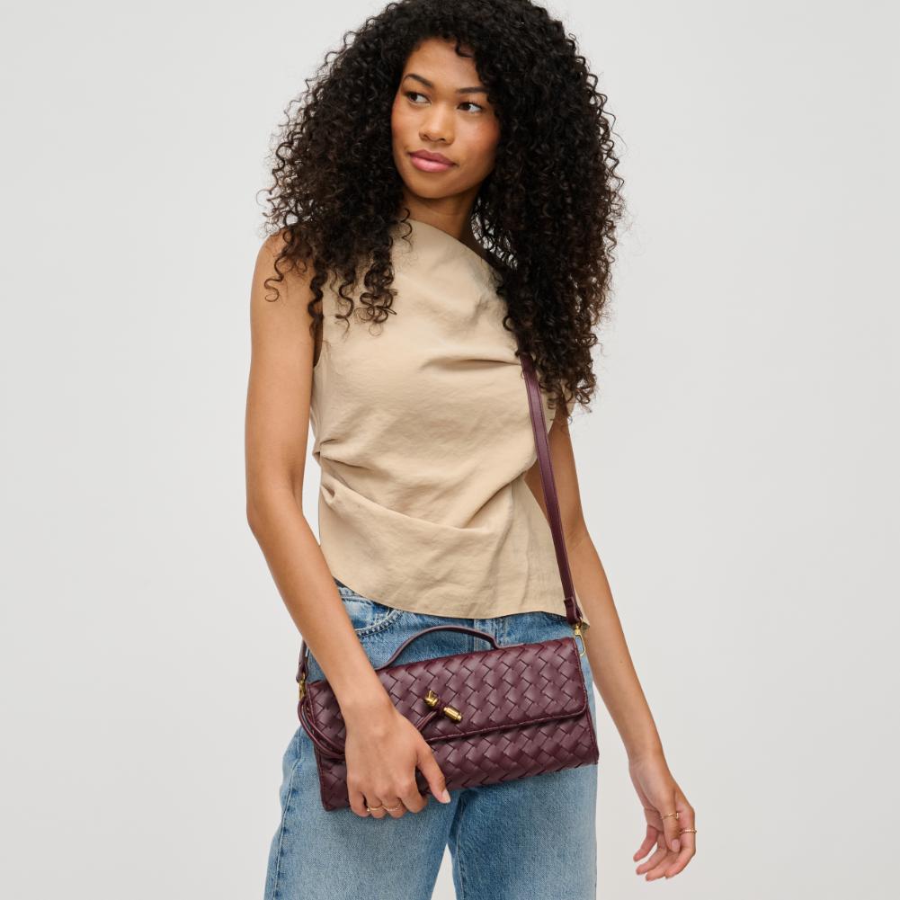 Woman wearing Wine Urban Expressions Ada Crossbody 840611137043 View 1 | Wine