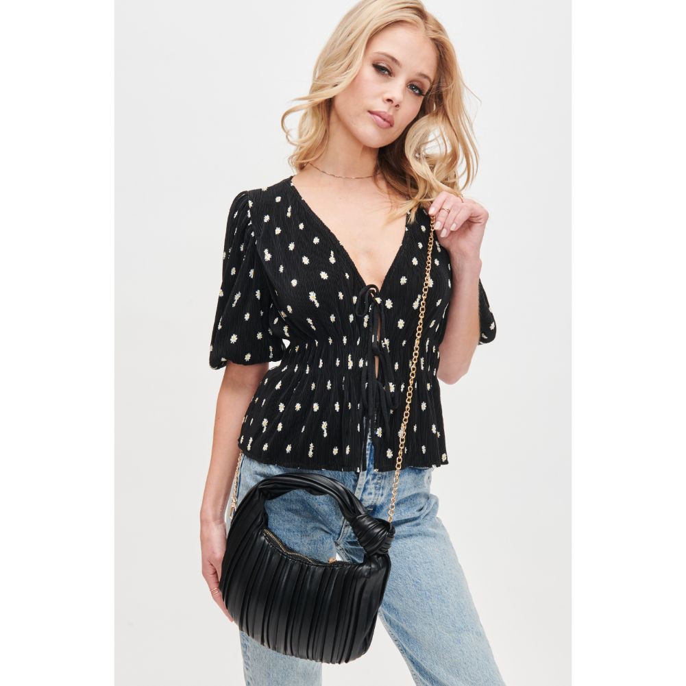 Woman wearing Black Urban Expressions Fawna  - Pleated Crossbody 840611106377 View 2 | Black