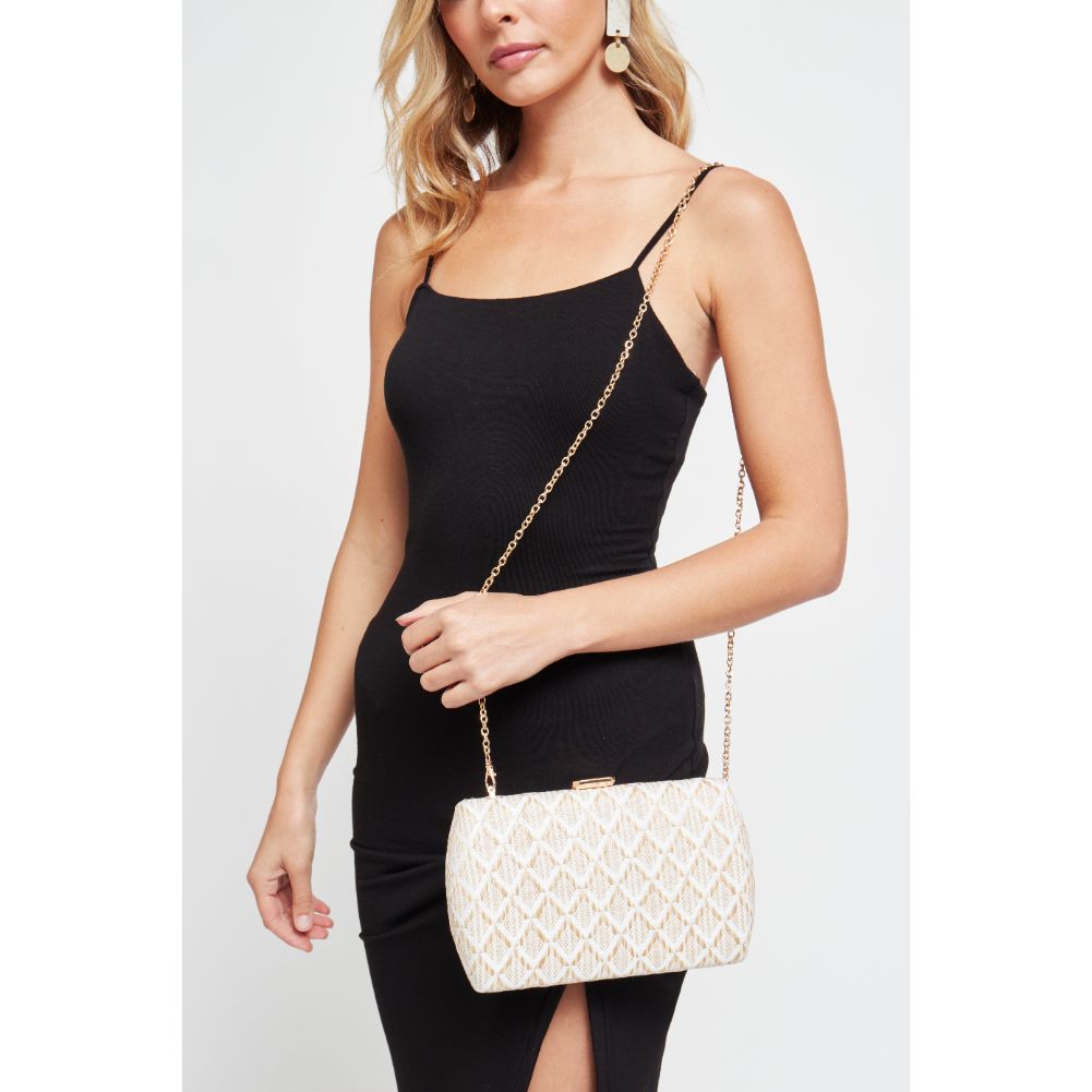 Woman wearing White Urban Expressions Nashville Evening Bag 840611179944 View 1 | White