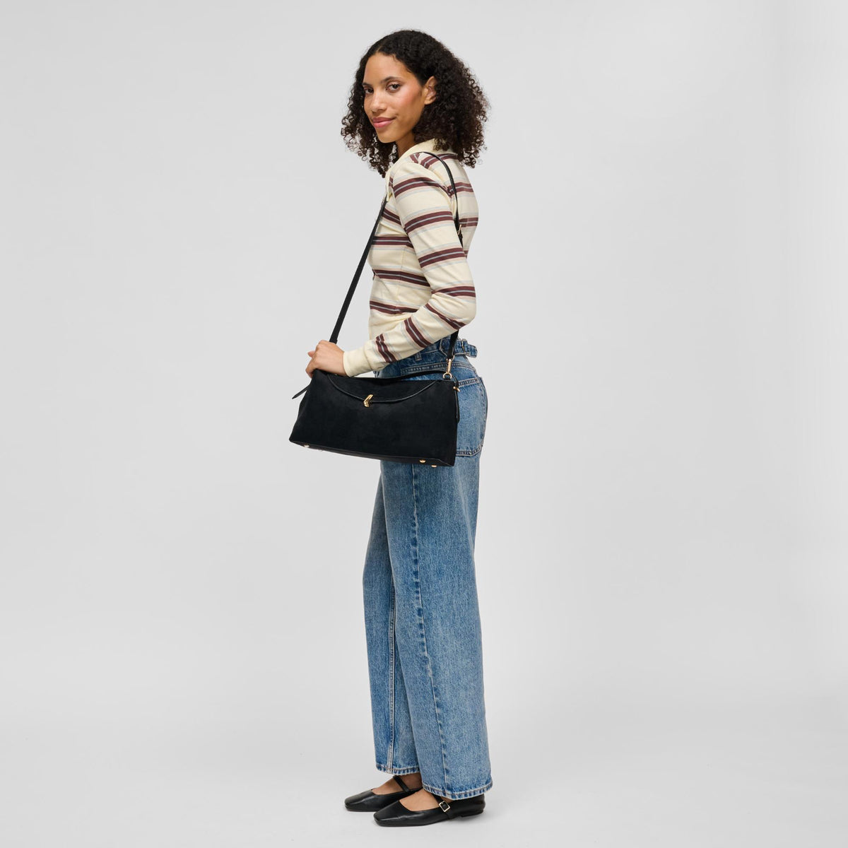 Woman wearing Black Urban Expressions Evermore Crossbody 840504212802 View 4 | Black