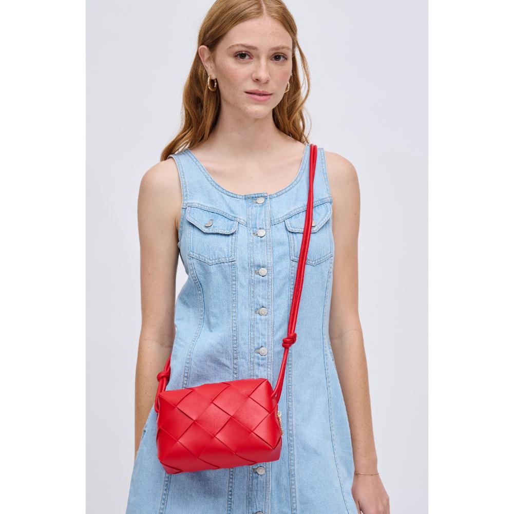 Woman wearing Red Urban Expressions Kennedy Crossbody 840611126771 View 1 | Red