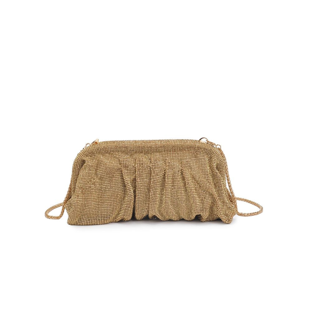 Woman wearing Gold Urban Expressions Irina Evening Bag 840611109392 View 7 | Gold