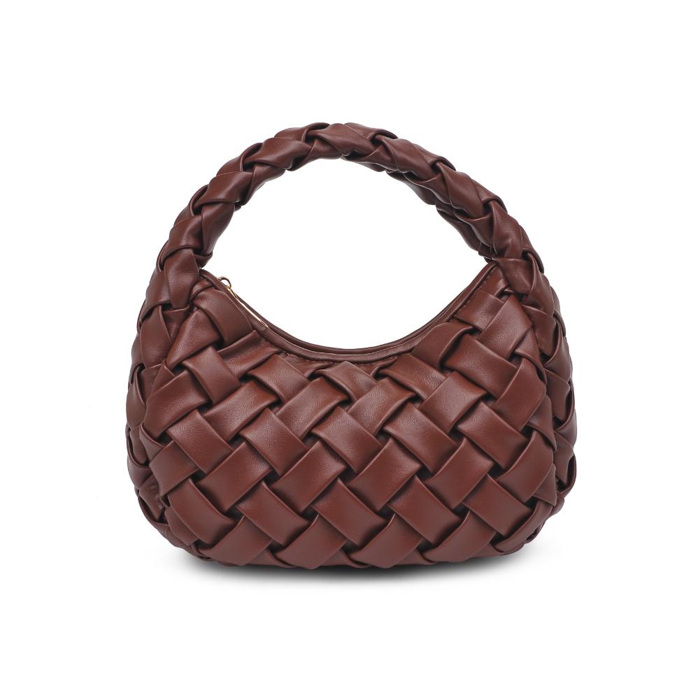 Woman wearing Chocolate Urban Expressions Noreen Clutch 840611193698 View 5 | Chocolate