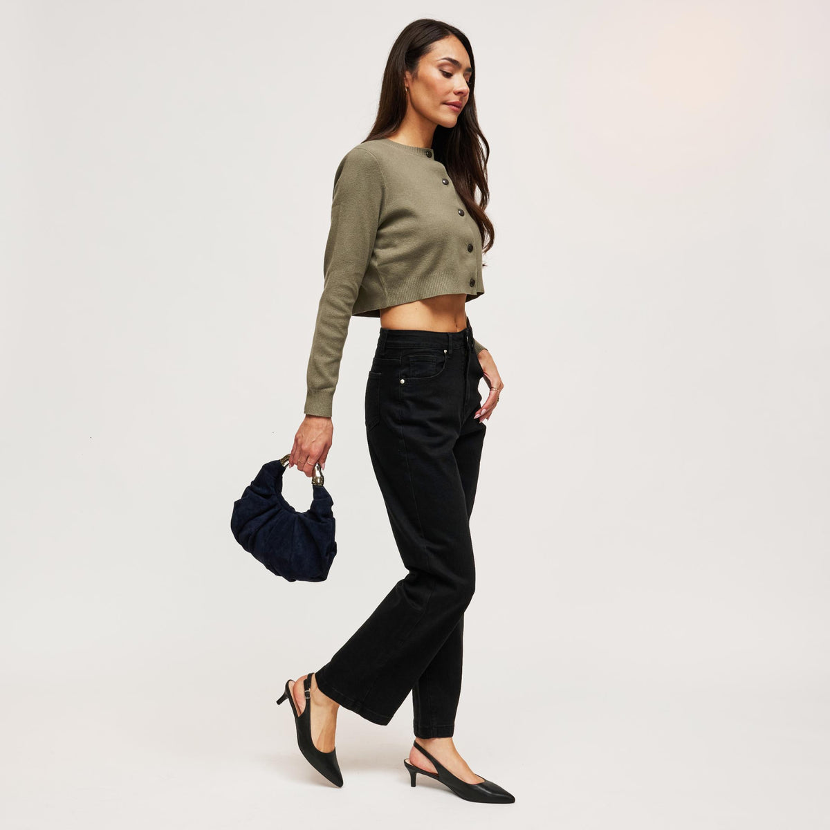 Woman wearing Midnight Urban Expressions Luxx - FS Clutch 840504212192 View 4 | Midnight