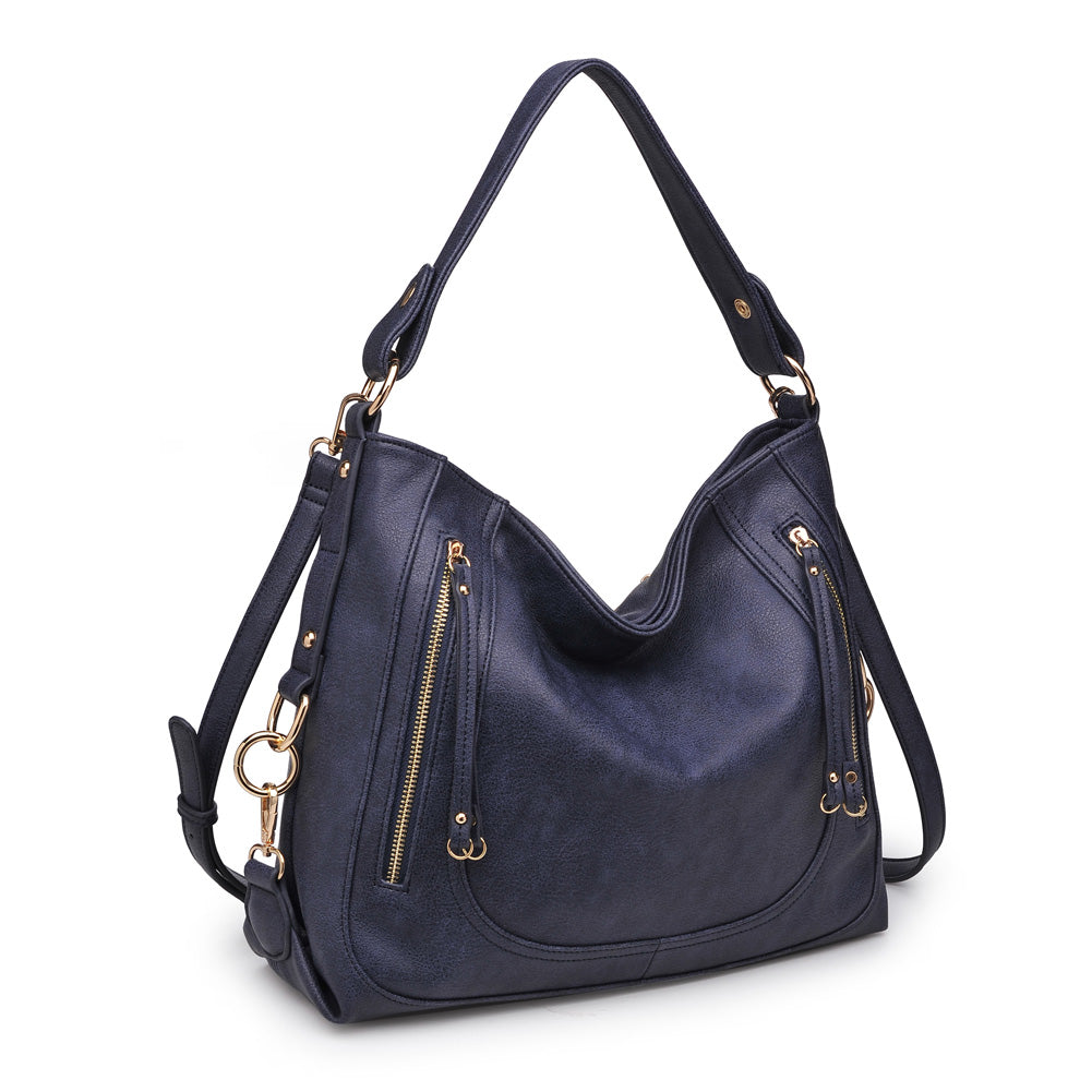 Product Image of Urban Expressions Jessica Pebble Satchel NA-840611155214 View 2 | Navy