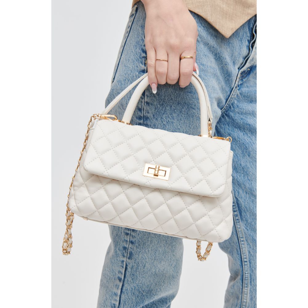 Woman wearing Oatmilk Urban Expressions Cordelia - Quilted Crossbody 840611106339 View 1 | Oatmilk