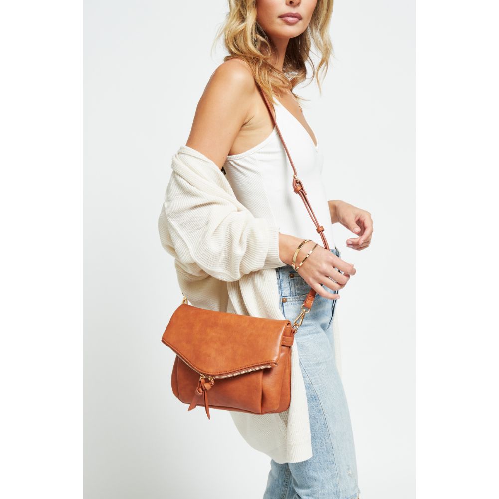 Woman wearing Tan Urban Expressions Erin Crossbody 840611178787 View 1 | Tan
