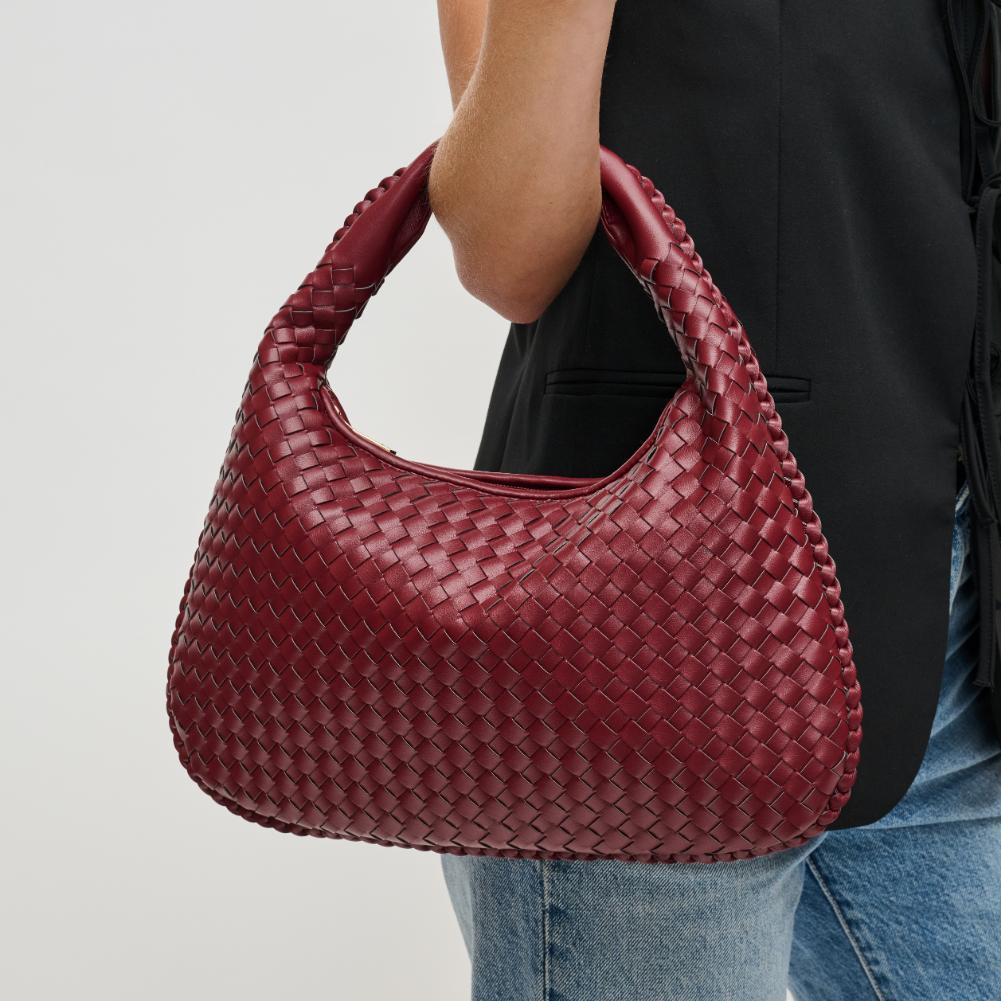 Woman wearing Wine Urban Expressions Adela Hobo 840611134509 View 4 | Wine