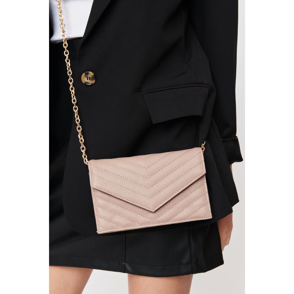 Woman wearing Nude Urban Expressions Muriel Crossbody 840611104632 View 1 | Nude