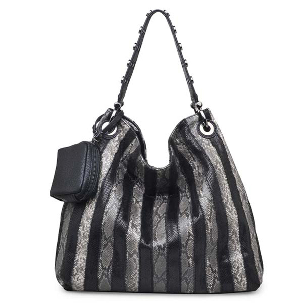 Product Image of Urban Expressions Amara Snake Hobo NA-840611120199 View 1 | Black White