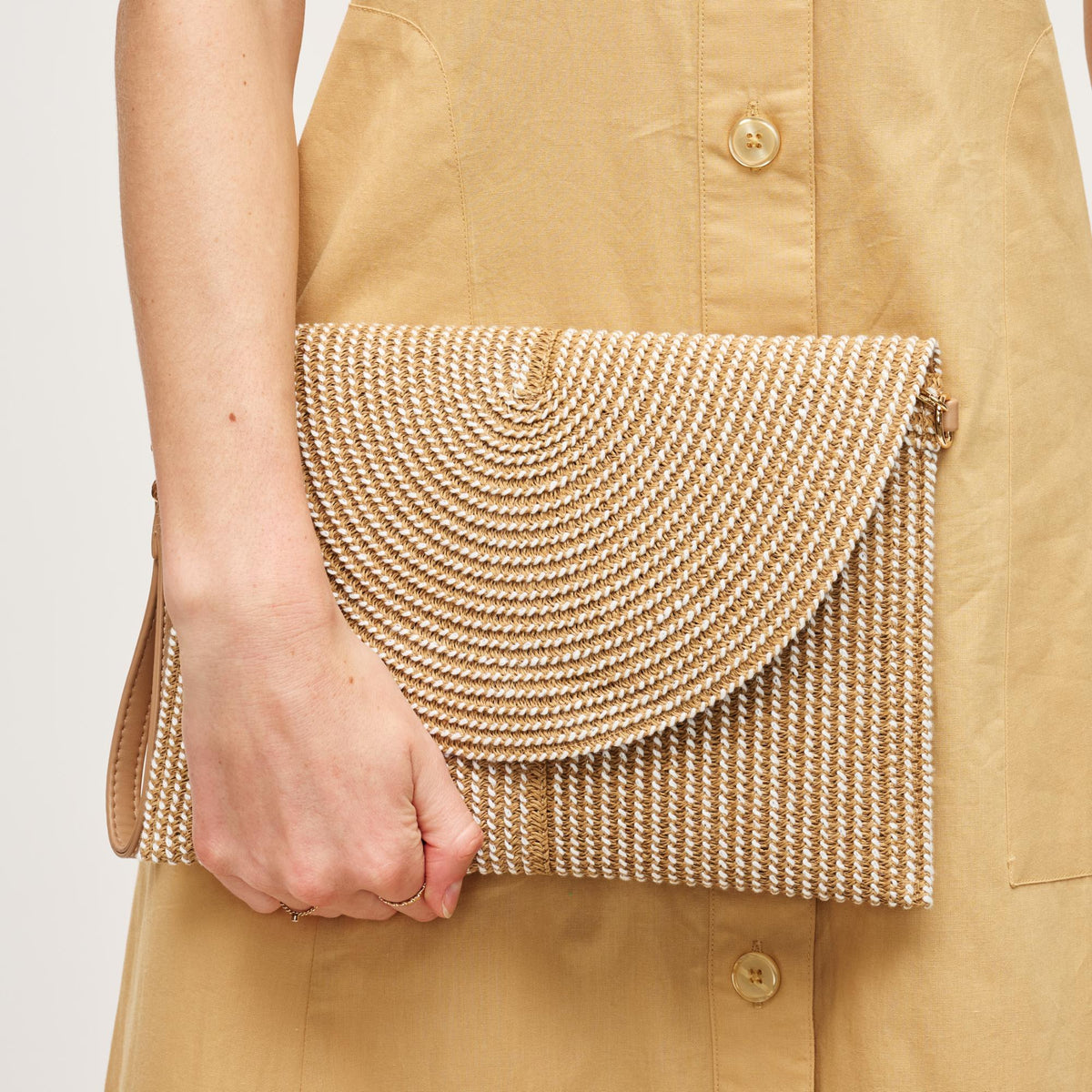 Woman wearing Natural Urban Expressions Melanie Clutch 840611152947 View 1 | Natural