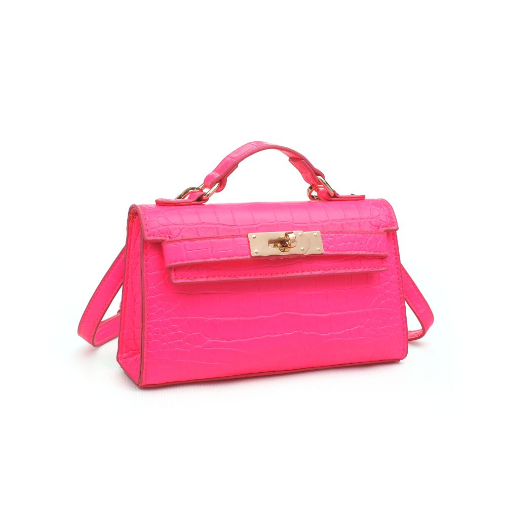 Product Image of Urban Expressions Georgina Croc Crossbody 840611171931 View 6 | Neon Pink