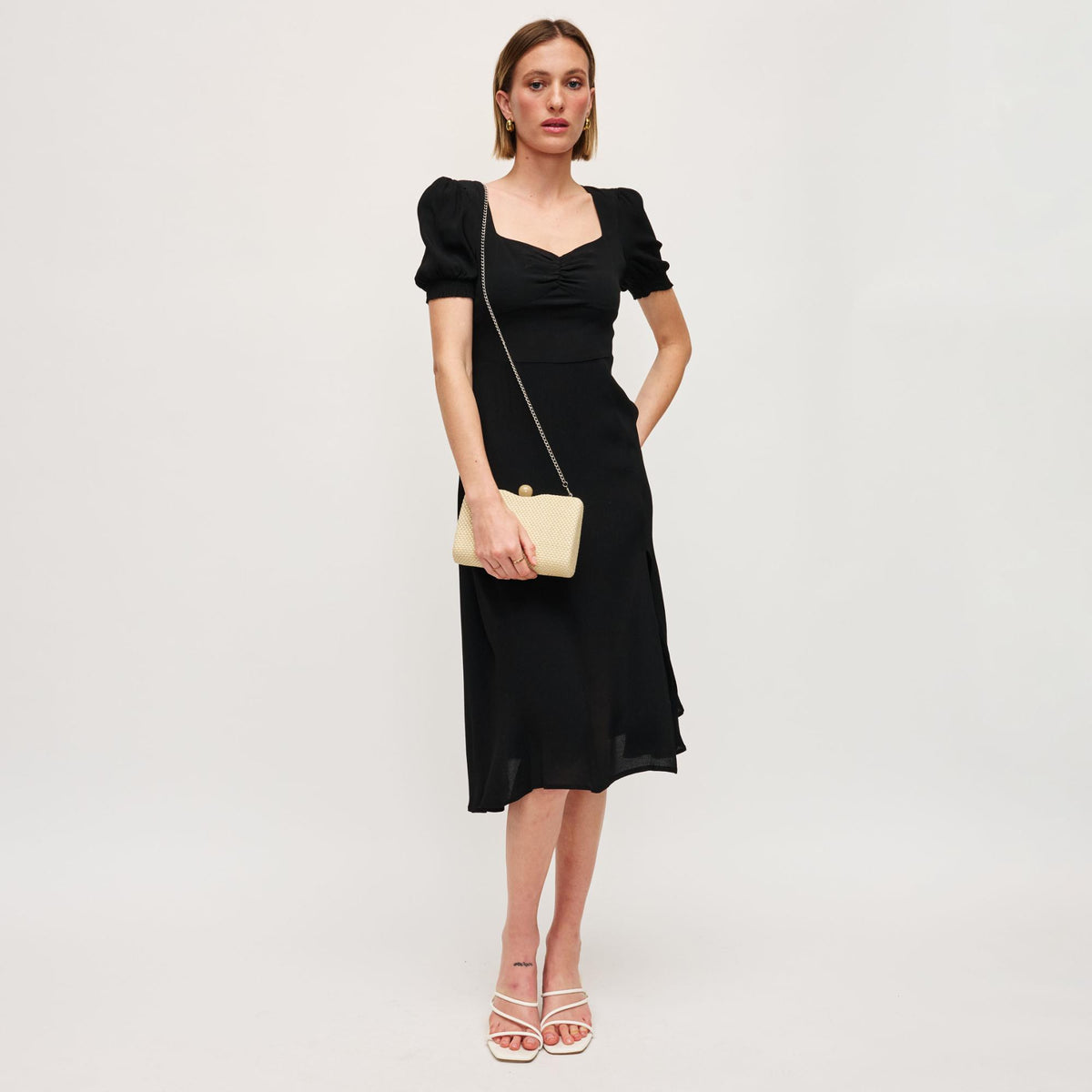 Woman wearing Natural Urban Expressions Marissa Evening Bag 840611152916 View 4 | Natural
