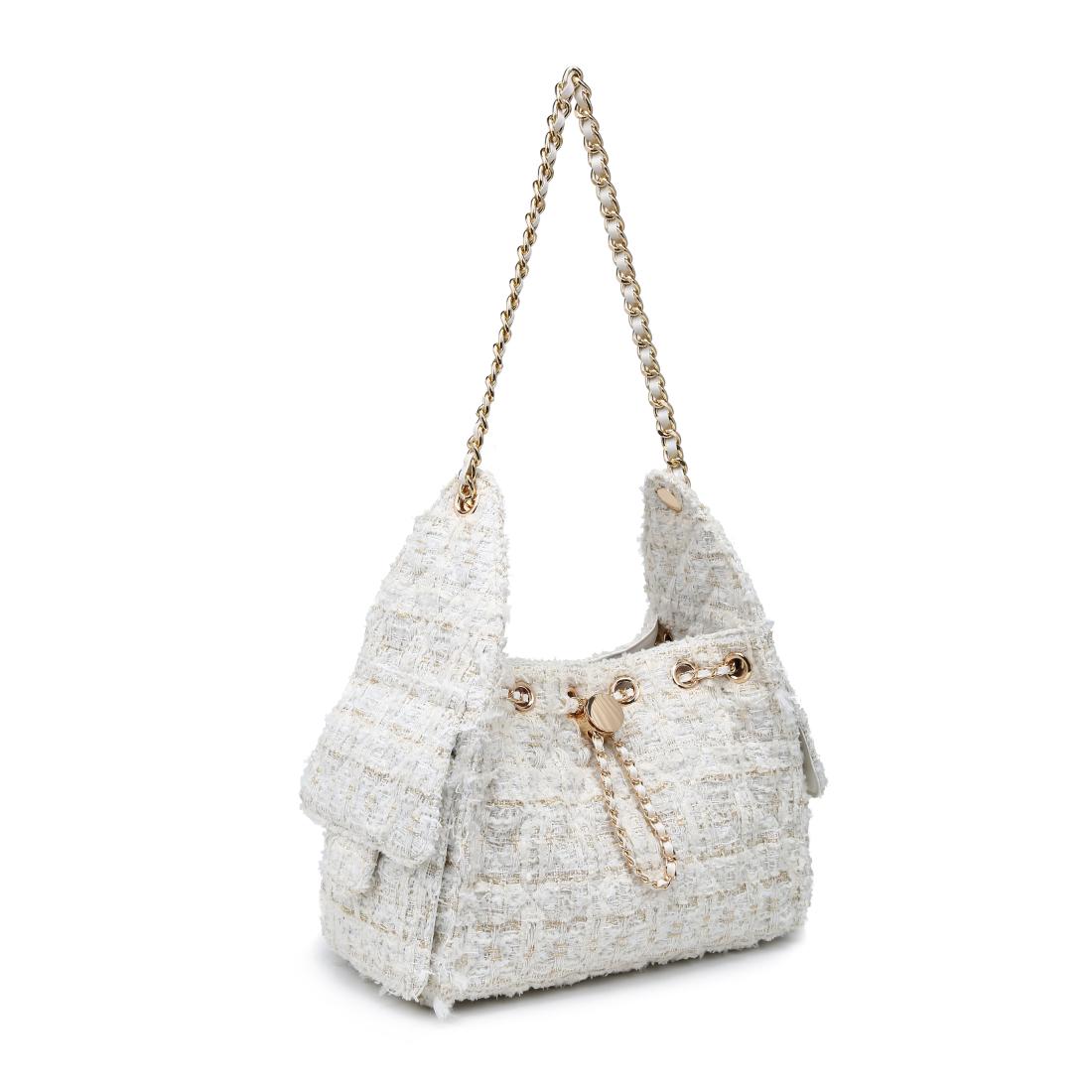 Woman wearing White Urban Expressions Paisely Shoulder Bag 840504208478 View 6 | White