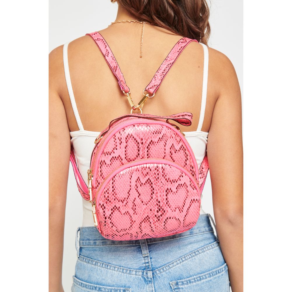 Woman wearing Neon Pink Urban Expressions Nichole Backpack NA-840611162847 View 1 | Neon Pink