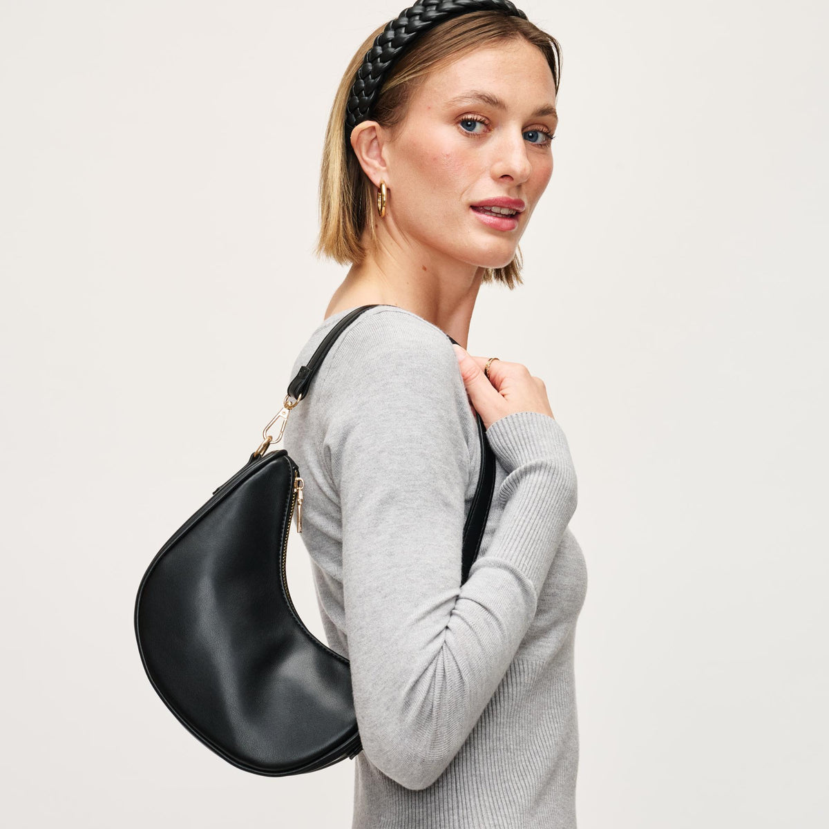 Woman wearing Black Urban Expressions Mila Crossbody 840611154293 View 2 | Black