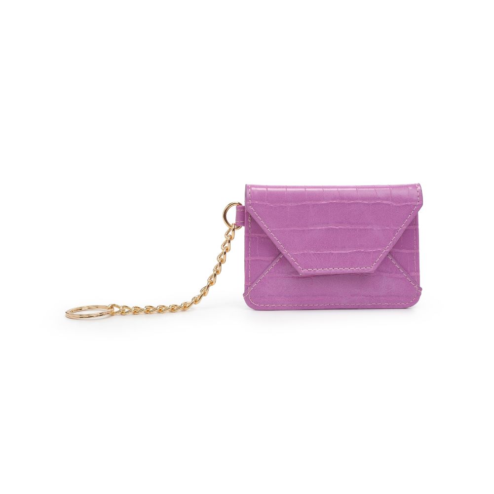 Woman wearing Lilac Urban Expressions Gia - Croco Card Holder 840611181800 View 5 | Lilac