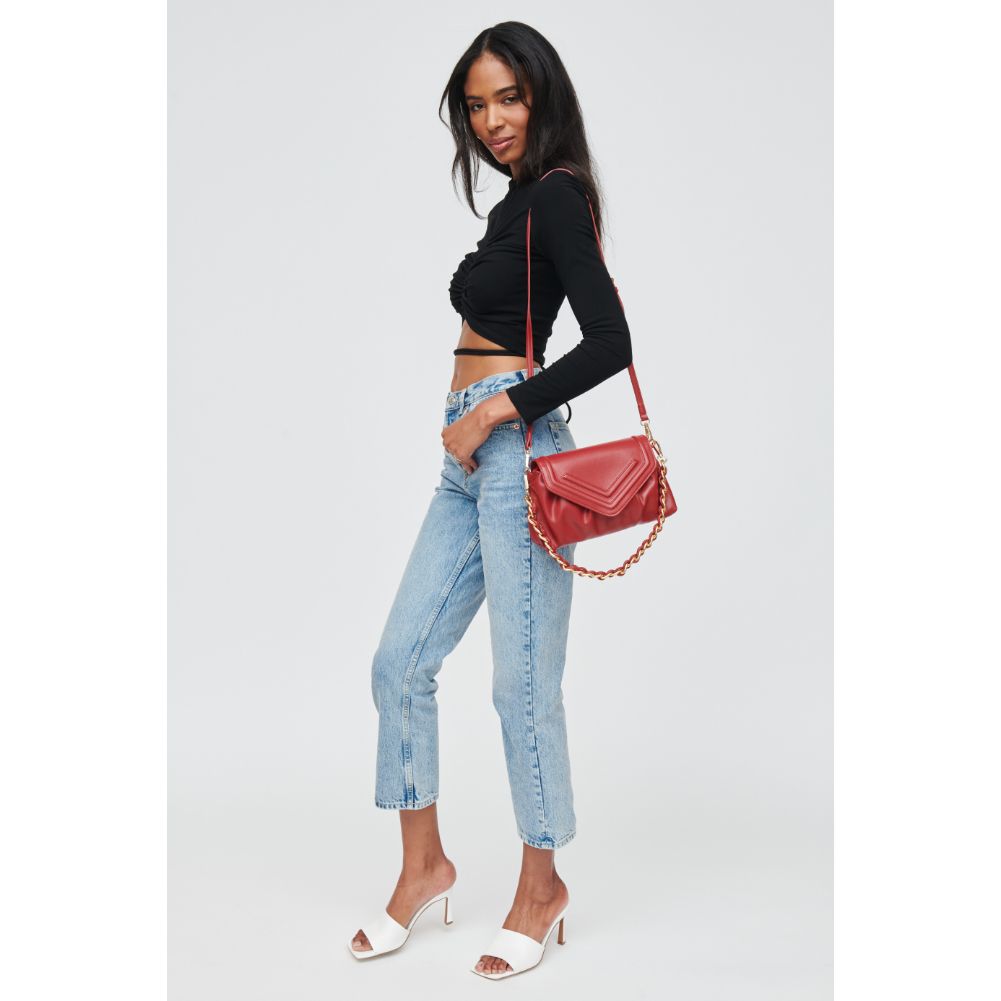 Woman wearing Red Urban Expressions Adrienne Crossbody 840611103048 View 4 | Red