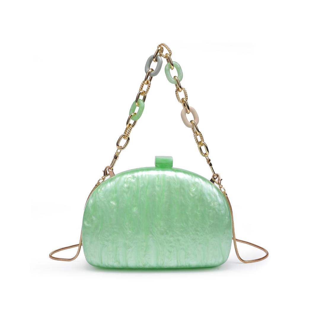 Woman wearing Light Green Urban Expressions Morgan Evening Bag 840611151506 View 7 | Light Green