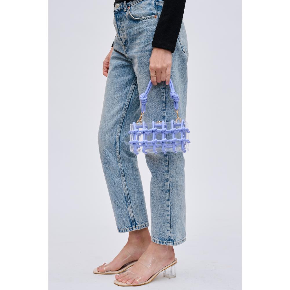 Woman wearing Periwinkle Urban Expressions Mavis Evening Bag 840611191663 View 3 | Periwinkle