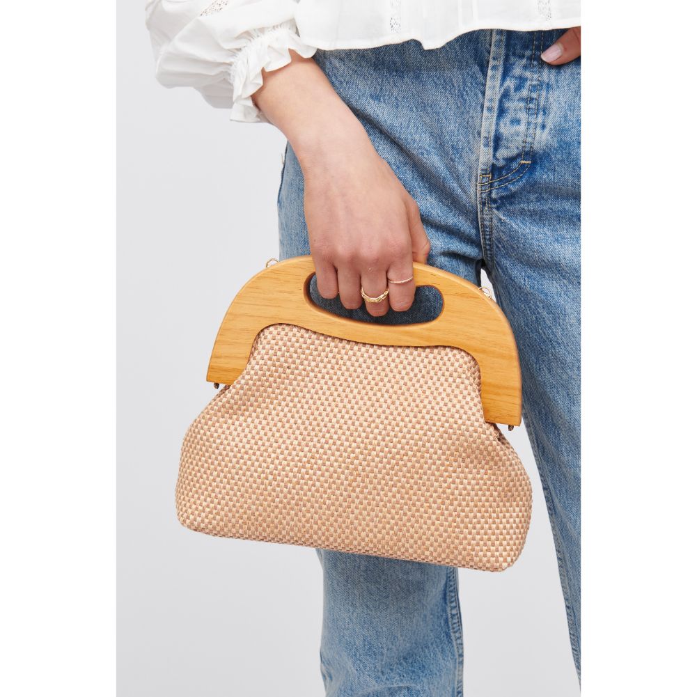 Woman wearing Tan Urban Expressions Java Clutch 840611100405 View 4 | Tan