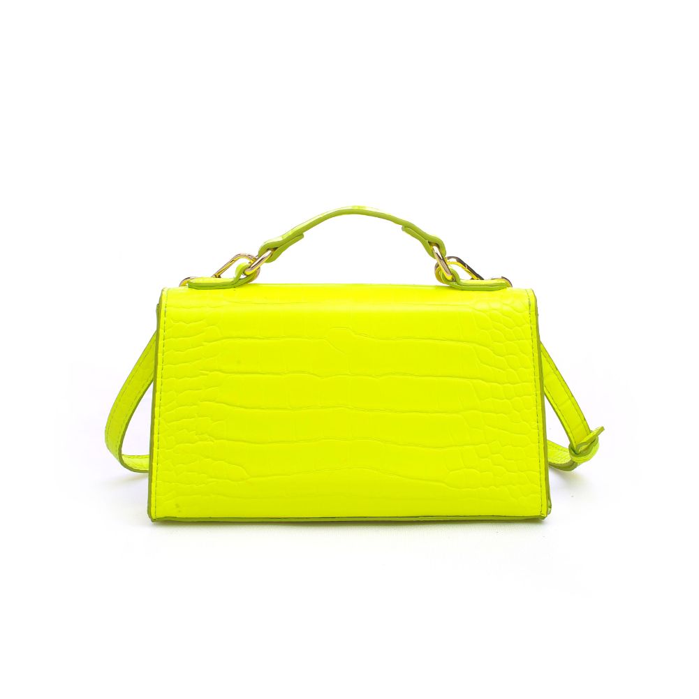 Product Image of Urban Expressions Georgina Croc Crossbody 840611171948 View 7 | Neon Yellow