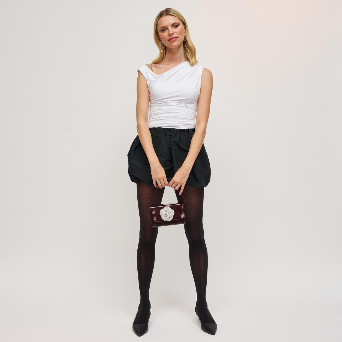 Woman wearing Burgundy Urban Expressions Patty Evening Bag 840611198471 View 2 | Burgundy