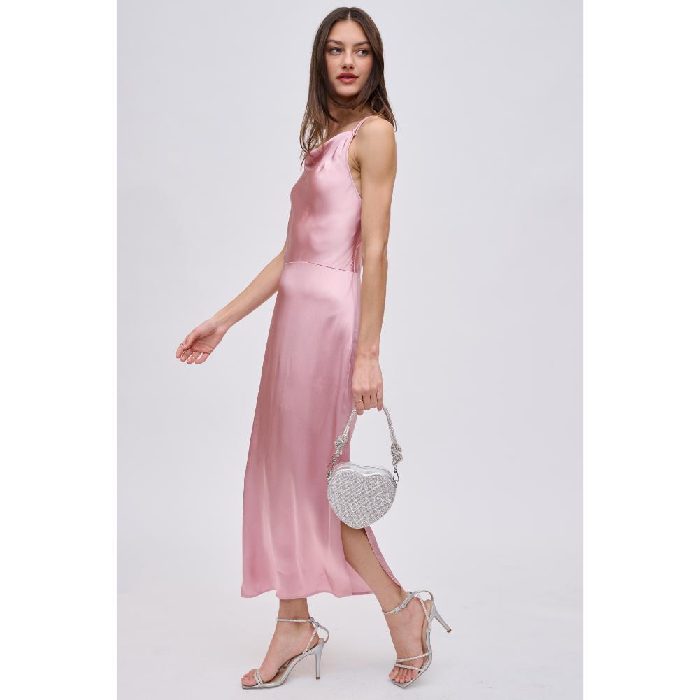 Woman wearing Silver Urban Expressions Corinne Evening Bag 840611191373 View 2 | Silver