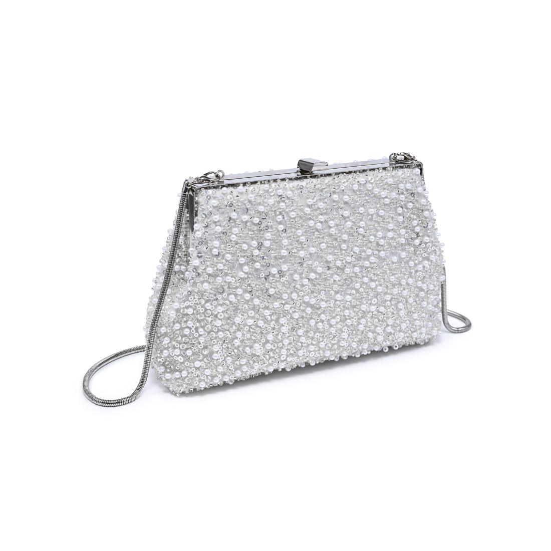 Woman wearing Ivory Urban Expressions Glitz Evening Bag 840504207921 View 6 | Ivory